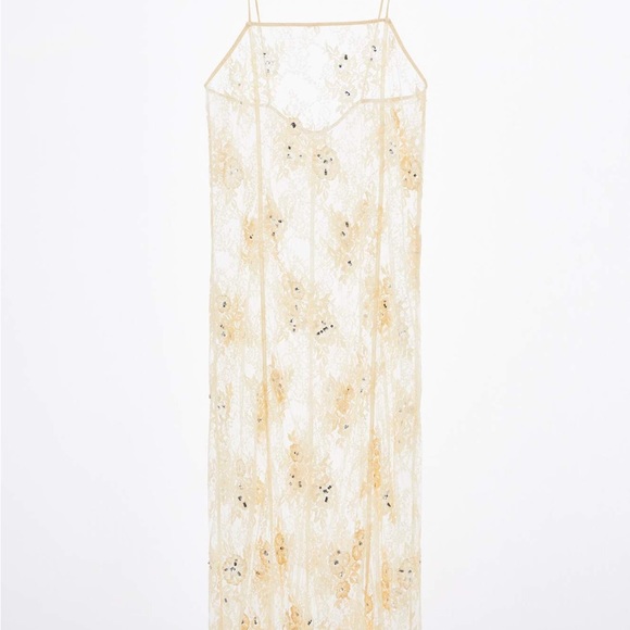 ZARA BEADED LACE DRESS - Picture 6 of 8